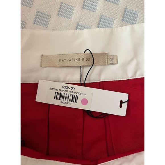 Katharine Kidd- Colorblock Button Detail pleated Midi Skirt size 10 NWT$335 - Picture 6 of 6
